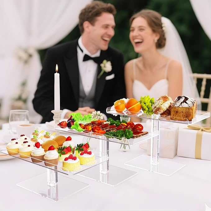 Dessert Cupcake Stand, 3 Set Acrylic Tiered Serving Tray - Image 3