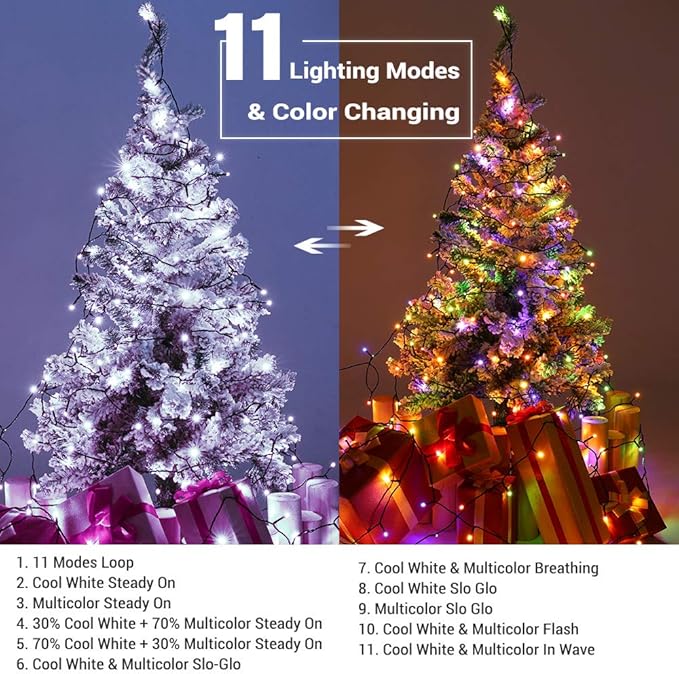 BrizLabs Color Changing Christmas Lights, 180ft 500 LED - Image 2