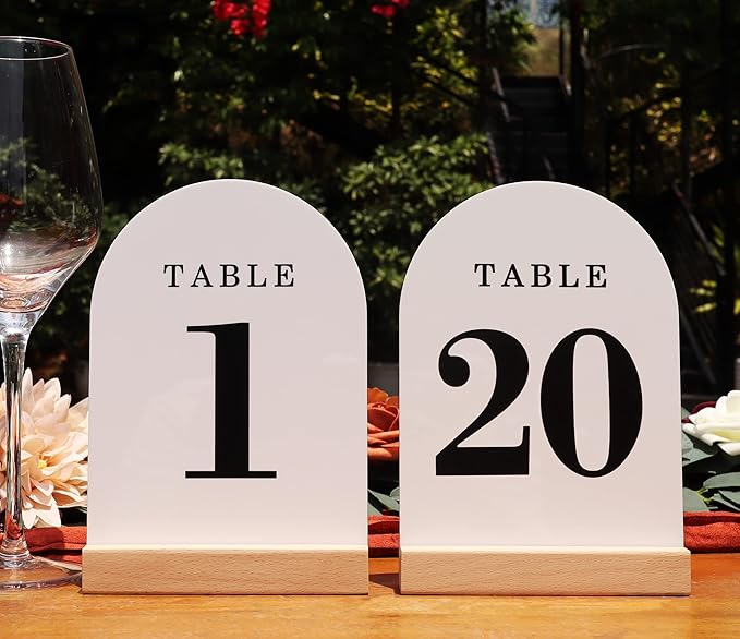 Wedding Table Numbers 1-20, Acrylic Arch Signs by ORGANTEAM