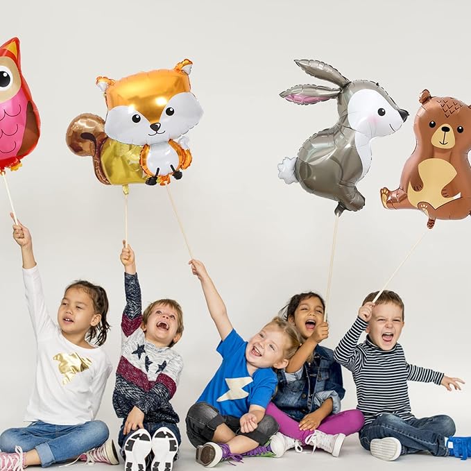 8 PCS Woodland Animal Balloons Forest Animals Foil Mylar Balloon - Image 5