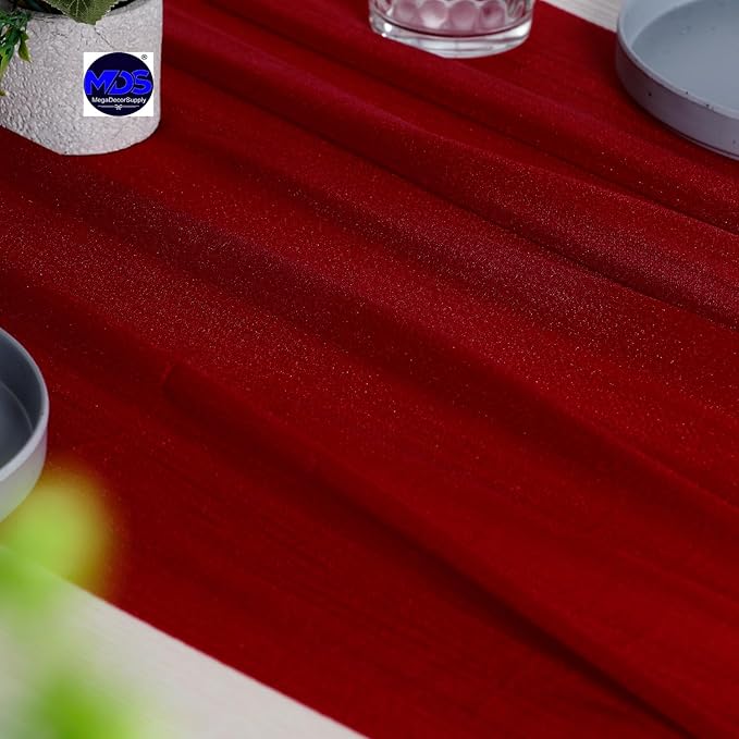 MDS 10 Pack 10ft Chiffon Table Runner 29 x 120 Inches Sheer Wedding Runner - Image 5