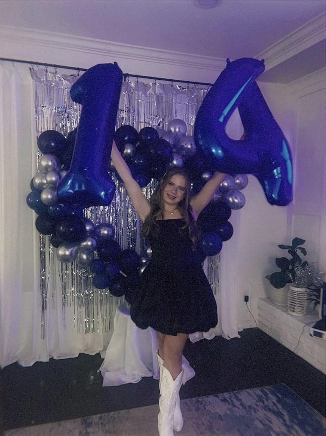 40 Inch Night Blue Large Number 4 Birthday Balloon, Giant Number Four 14 24 34 - Image 4