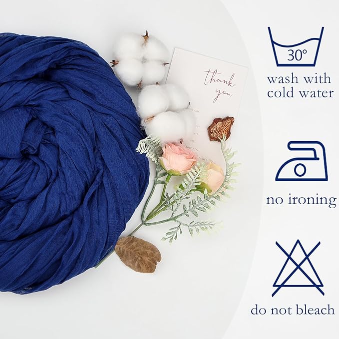 12 Pack Royal Blue Cheesecloth Table Runner 10ft Boho Gauze Fabric Cheese Cloth - Image 5