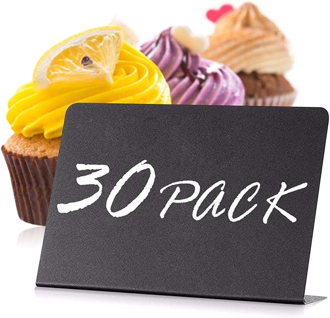 30 Pack Mini Chalkboard Signs 3x4 by Iricus