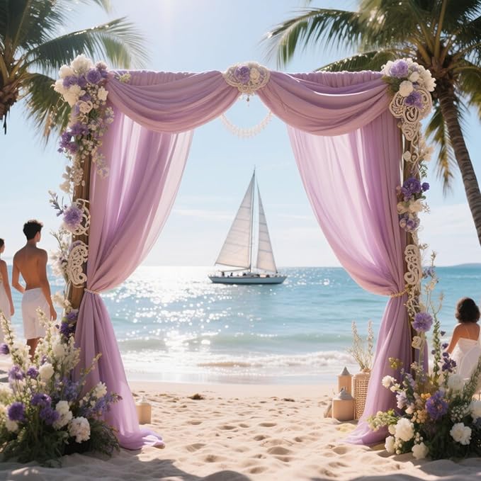 VOK Wedding Arch Draping Fabric Chiffon Fabric, 29in x 18Ft Sheer Chiffon - Image 7