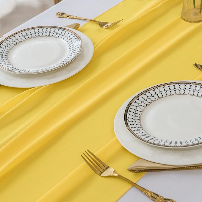 6Pack 9ft Chiffon Table Runner 14x108 Inch Sheer Romantic Table Runner - Image 4