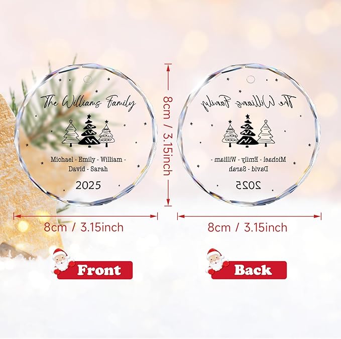 Family Christmas Ornaments 2025 Personalized, Family Ornaments - Image 2