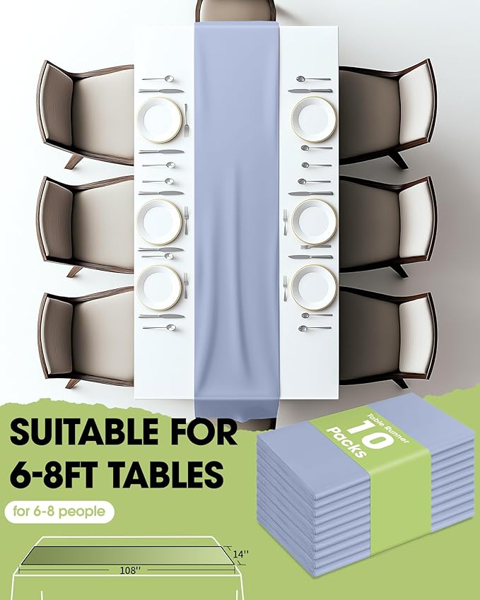 Pureegg Dusty Blue Plastic Table Runners - Image 5