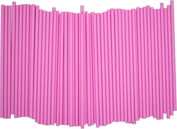 Pack of 300 Pastel Pink Biodegradable 4-Ply Paper Drinking Straws - Image 2