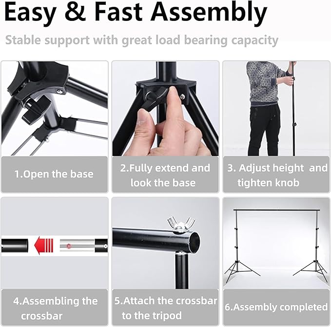 Photo Backdrop Stand for Photography 7ft x 10ft Background Stands for - Image 5