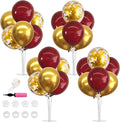TONIFUL 4 Set Burgundy Red Gold Balloon Centerpieces by TONIFUL