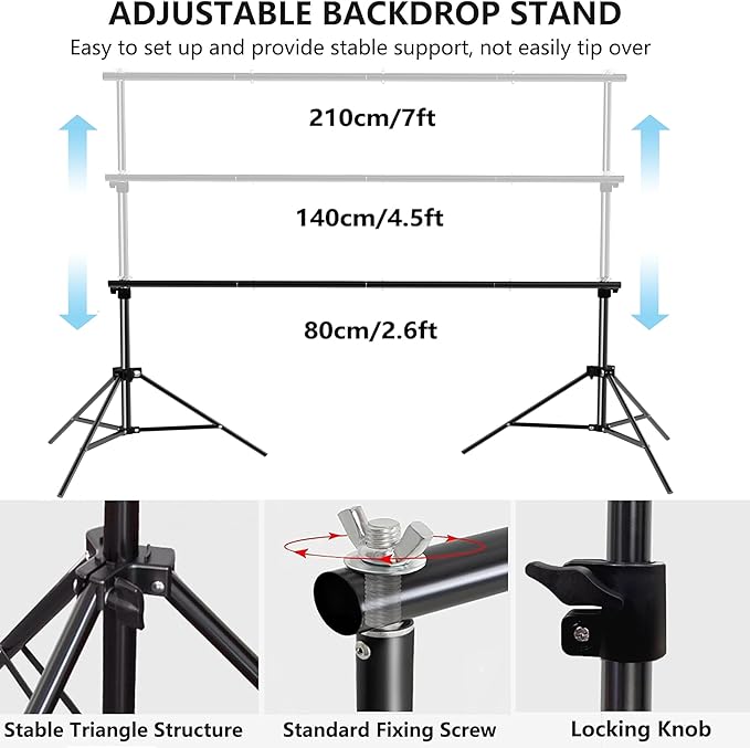 Photo Backdrop Stand for Photography 7ft x 10ft Background Stands for - Image 2