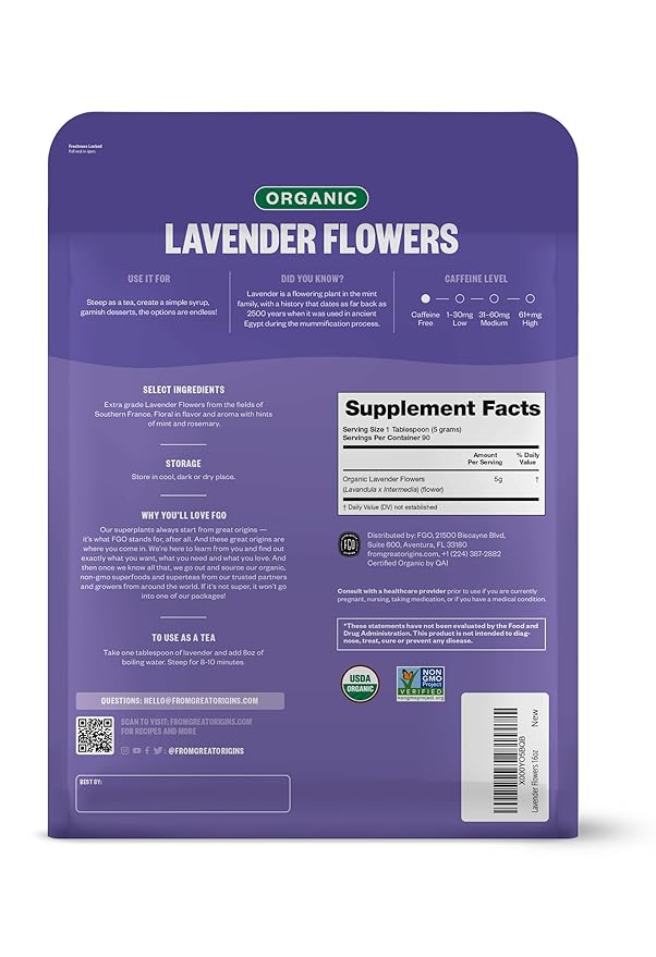 FGO Organic Dried Lavender Flowers, Extra Grade Dried Buds, Imported From France - Image 2