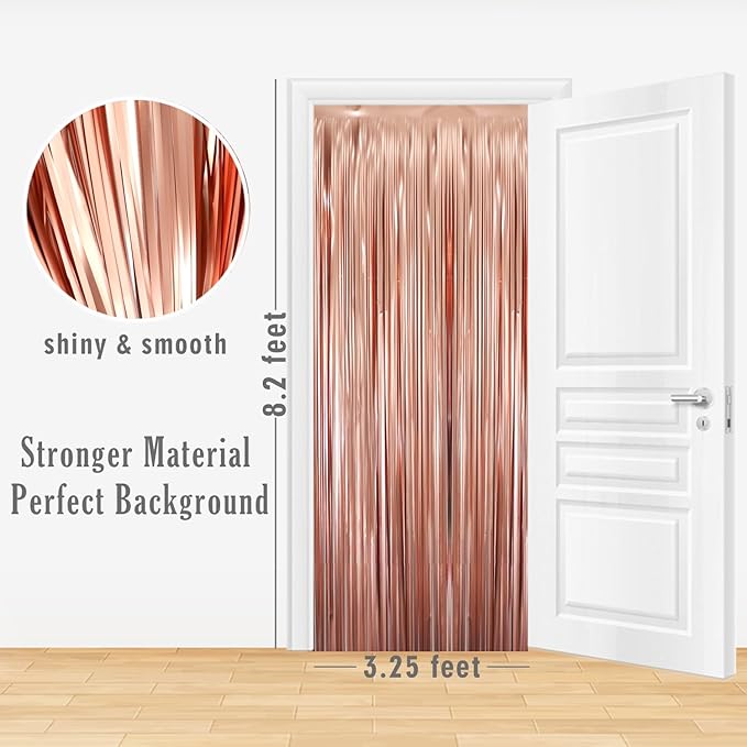 GOER 3.2 ft x 9.8 ft Metallic Tinsel Foil Fringe Curtains - Image 5