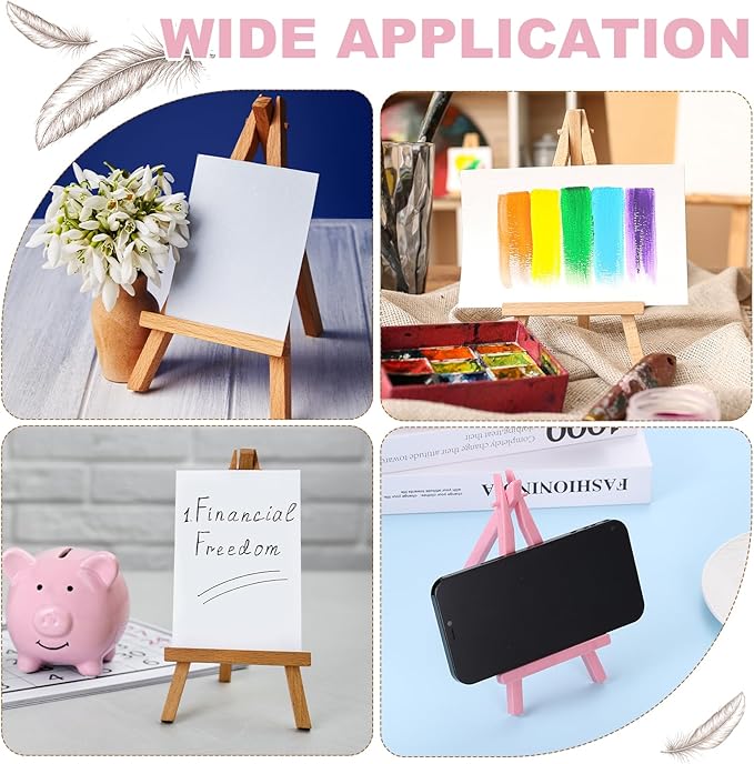 MECCANIXITY Mini Plastic Display Easels, 6.3"x3.4"A-Frame Plastic Painting - Image 5