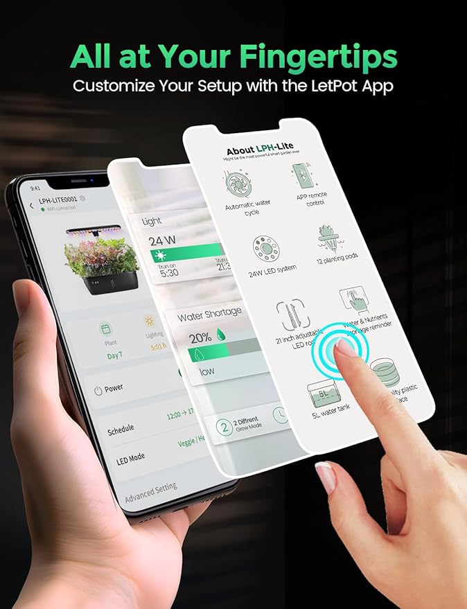 LETPOT LPH-Lite Hydroponics Growing System, 12 Pods Smart Herb Garden Kit Indoor - Image 8