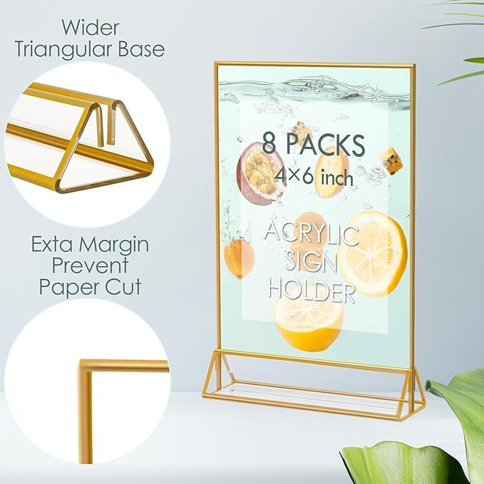 HOODO 8 Pack 4x6 Acrylic Table Number Holders - Image 3