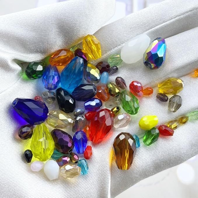 200pcs 3x5mm Teardrop Crystal Glass Beads Vertical Hole Faceted Loose Spacer - Image 5