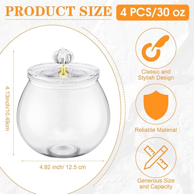 Nuogo 4 Pcs Plastic Candy and Cookie Jars - Image 2