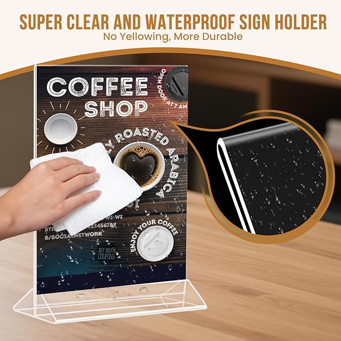9 Pack Acrylic Sign Holder 8.5x11 Inch, Double Sided Clear Flyer Display Stand - Image 4