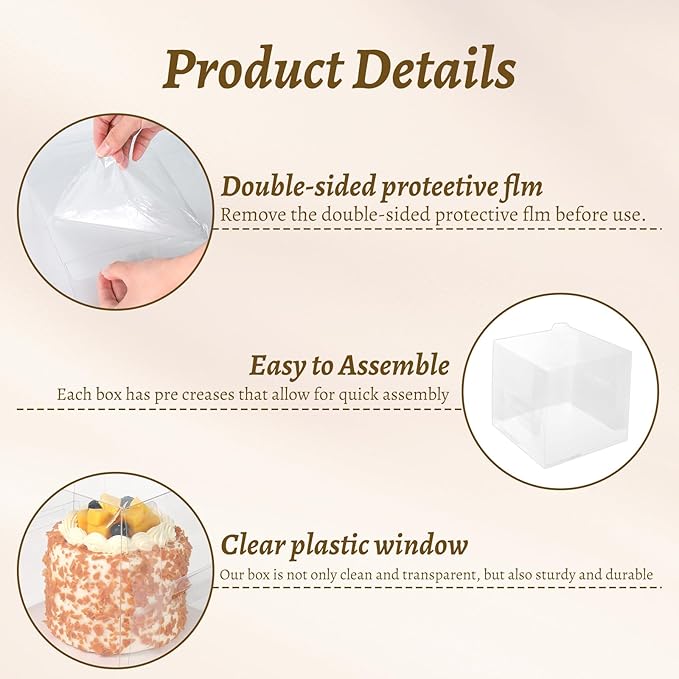 2 inch Clear Cake Boxes 30 Pack - Image 3