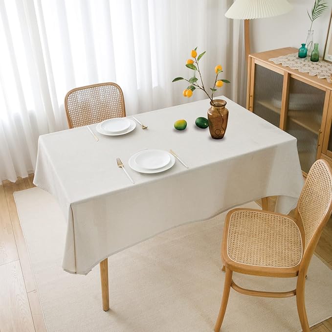 NLMUVW Linen Tablecloth for Rectangle Tables, Water Resistant Textured - Image 6