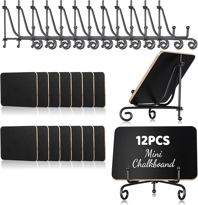 12 Pcs Mini Chalkboard Signs for Food Labels 4"x3"Small Chalkboards-Label by Unknown