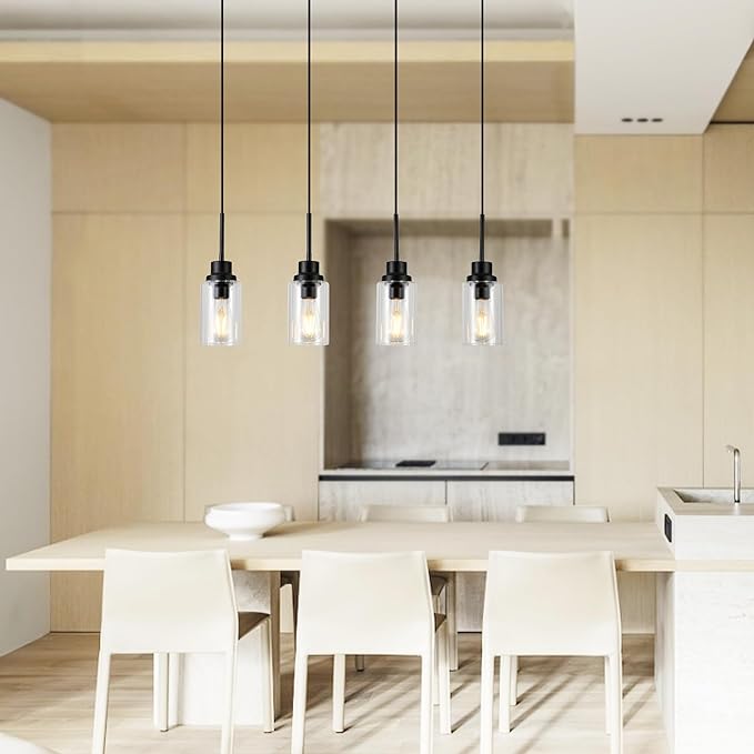 4-Lights Pendant Lighting for Kitchen Island in Black, Ceiling Light Fixtures - Image 3