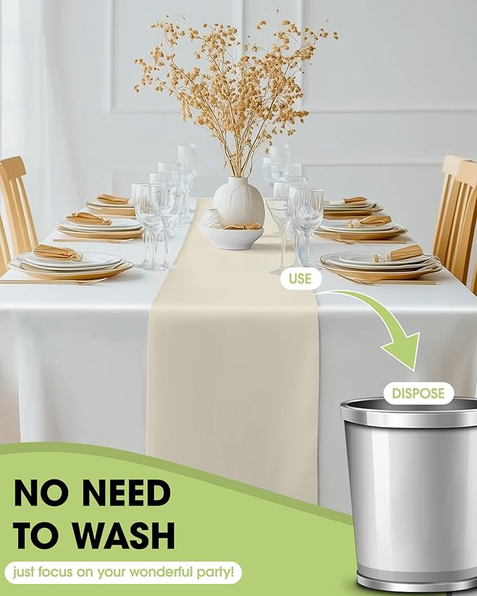 Pureegg Ivory Plastic Table Runners - Image 4