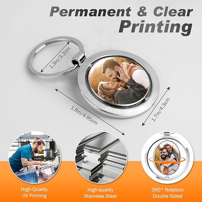 Custom Keychain with Picture, Personalized Photo Keychain with LOGO Text - Image 2