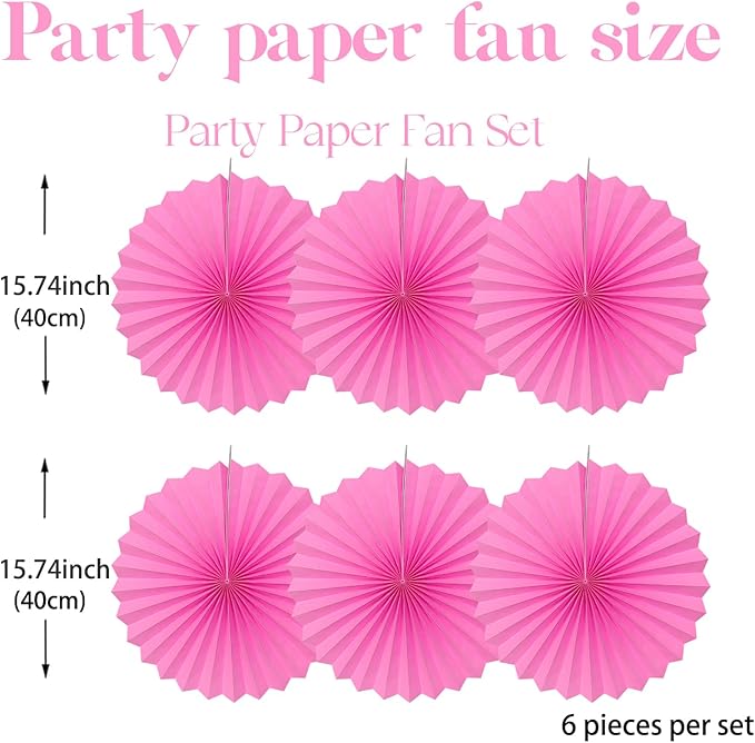 Red Hanging Paper Fans, Valentines Day Decorations, Photo Booth Props Decor - Image 2