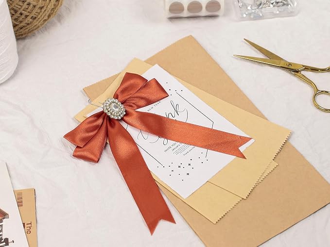 Copper Satin Ribbon 1 inch X Continuous 50 Yards, Single Face Polyester Ribbon - Image 7