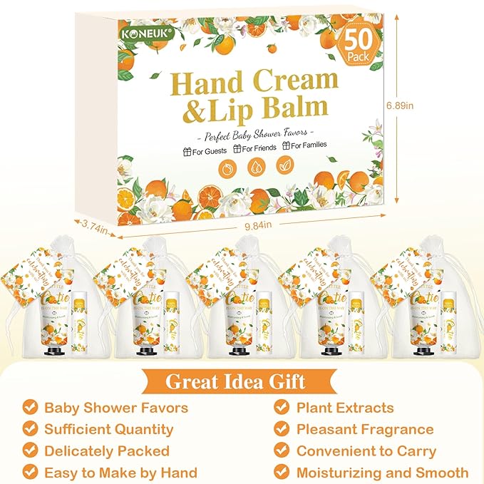 50 Pack Bulk Hand Cream and Bulk Lip Balm Gifts Sets, Bridal Shower Favors and - Image 5