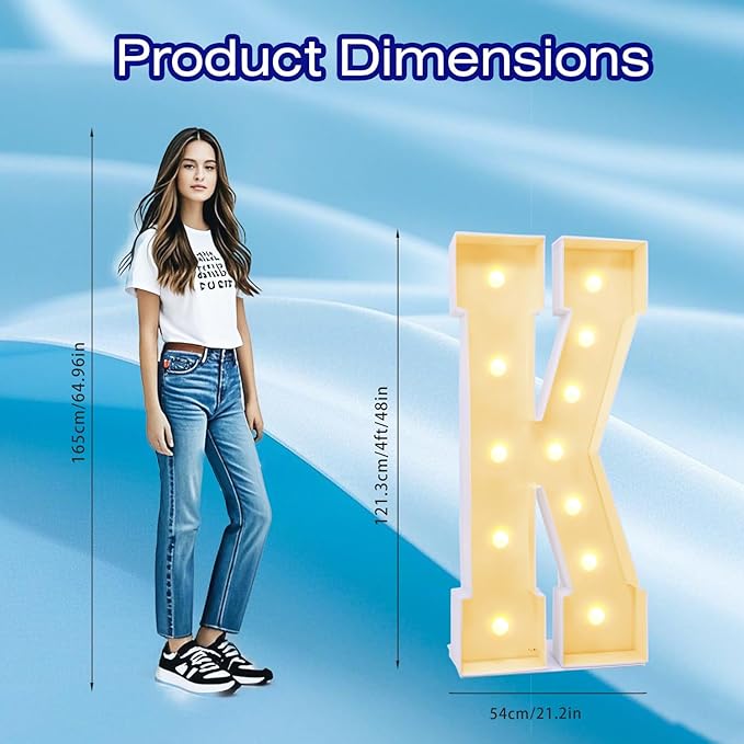 4FT Marquee Plastic Letters K - Image 4