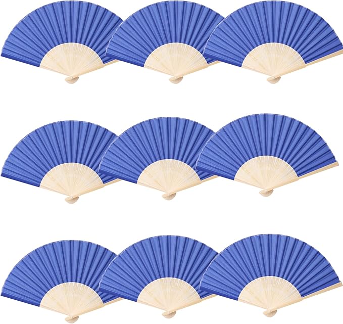 24pcs Imitated Silk Hand Fan Imitated Silk Fabric Bamboo Handheld Folded Fan - Image 4