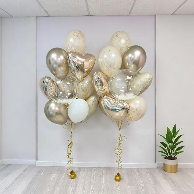 Champagne Gold Heart Balloons - Image 7