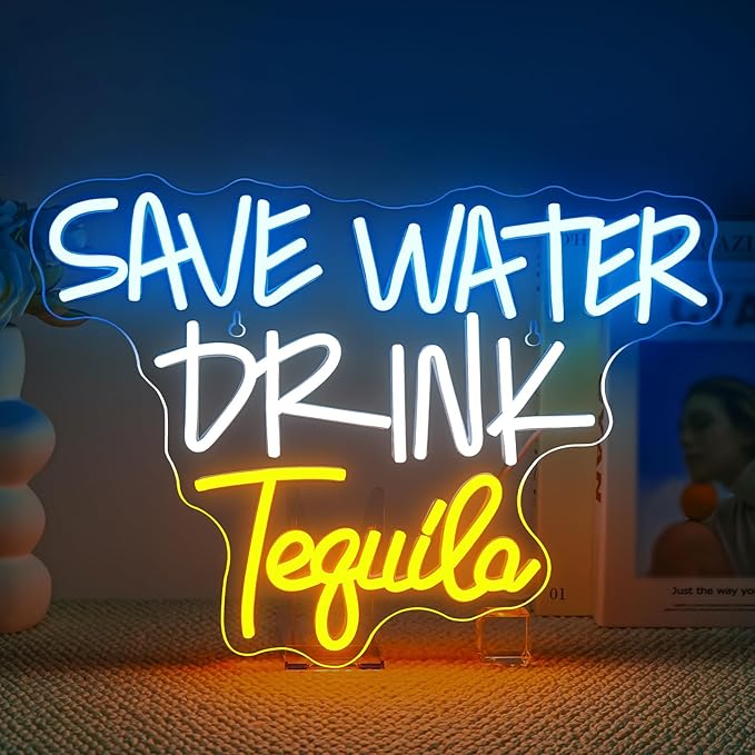 Save Water Drink Tequila Neon Sign Led Neon Lights by FAXFSIGN