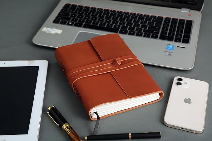 Handmade Leather Journal | Writing Notebook Diary | Bound Daily Notepad - Image 3