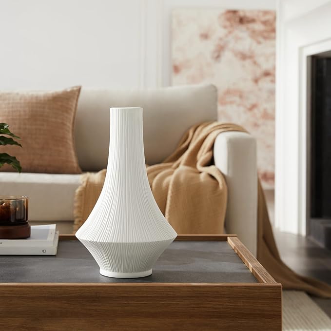 RONDURE 12.3" Modern Ceramic Table Lamp, Modern Bedside Lamps - Image 4