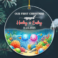 Personalized Our First Christmas Engaged Ornament Gift, Customized Date/Names by BixDori