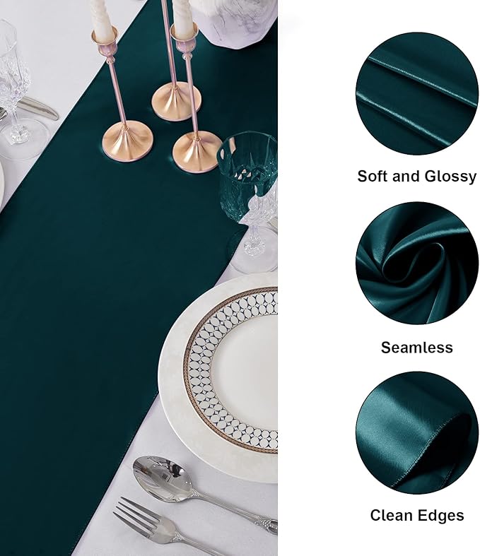 12Pack Table Runner 12 x 108 Inches Satin Silk Table Runner - Image 3