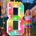 Ledido 4FT Marquee Light Up Numbers, 34 Colors Changing Marquee Numbers 4 Feet by Ledido