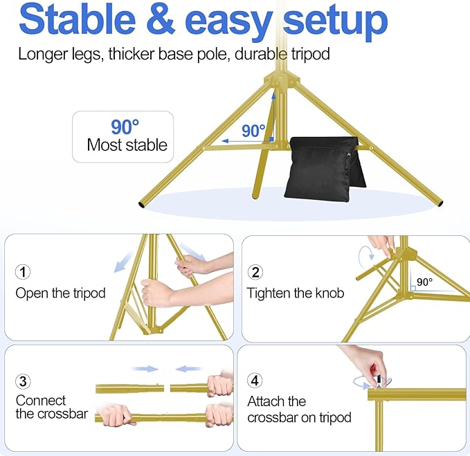EMART Backdrop Stand, 20x7ft Large Adjustable Background Support System - Image 6