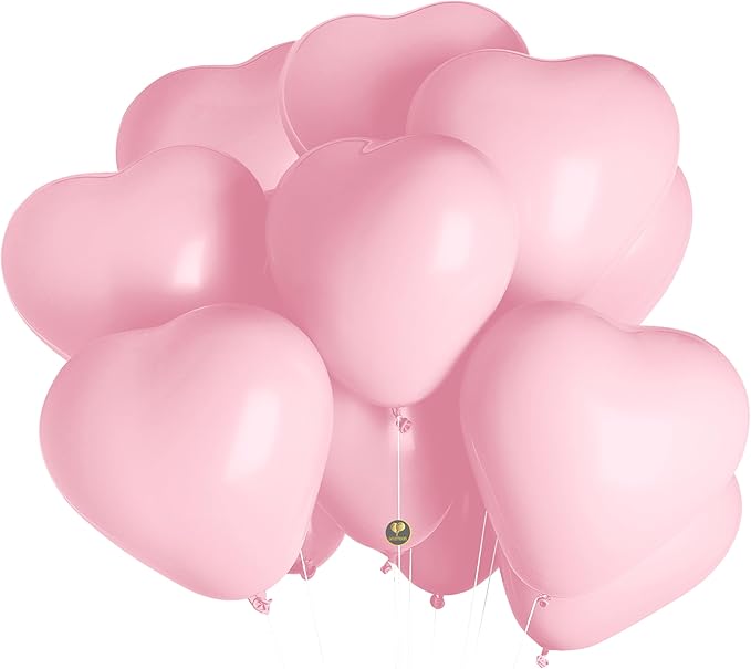 AFTERLOON® Biodegradable Balloons 24 pcs Pastel Pink 10 Inch Heart Shaped - Image 2