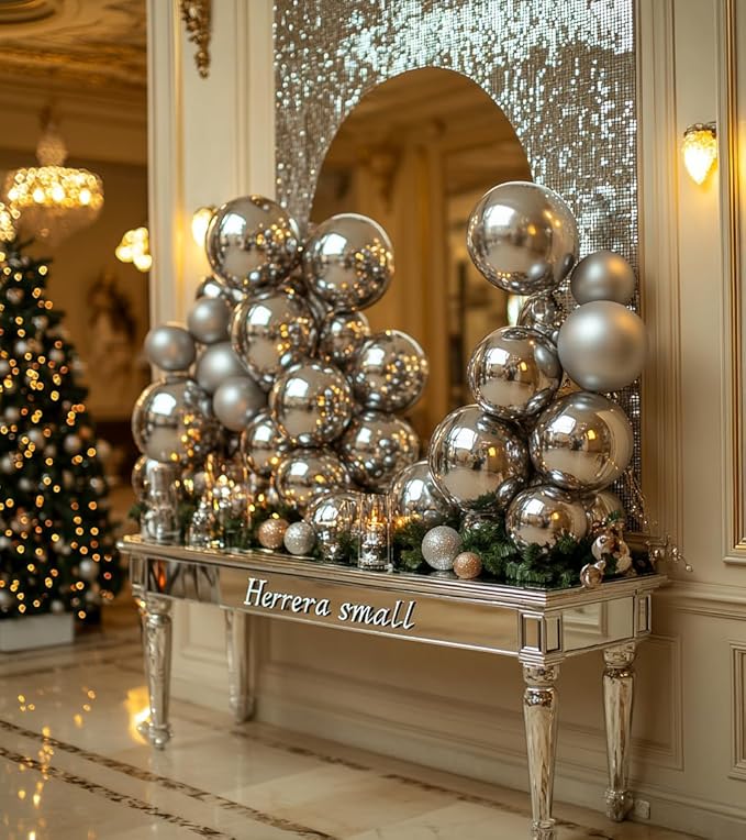 Bezente Silver Metallic Chrome Latex Balloons, 100 Pack 12 inch Silver Round - Image 7
