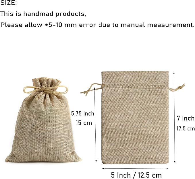 Tendwarm 20 Pcs 5x7 Inch Burlap Gift Bags - Image 2