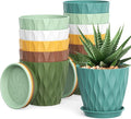 4 Inch Small Pots for Plants, 12 Pack Waffle Texture Small Plant Pots for by UOUZ