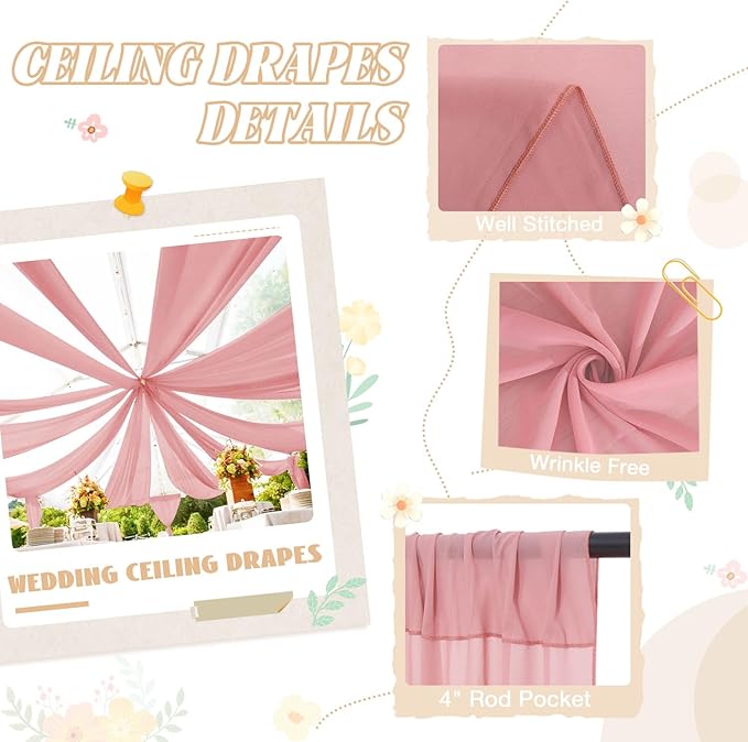 FUHSY Wedding Ceiling Drapes Sheer Fabric - Image 5