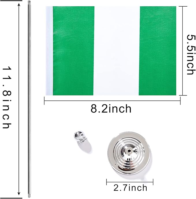 ZXvZYT 2 Pack Nigeria flag Nigerian Table Flag Small Mini Nigerian Desk Flags - Image 2
