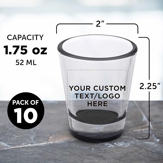 Custom Shot Glasses 1.75 oz. Set of 10, Personalized Bulk Pack - Image 5